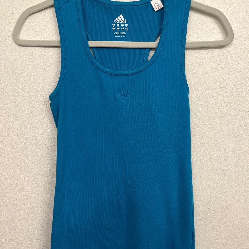Adidas Blue Ribbed Tank